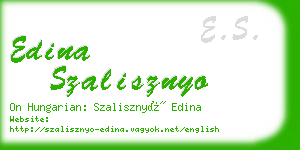 edina szalisznyo business card